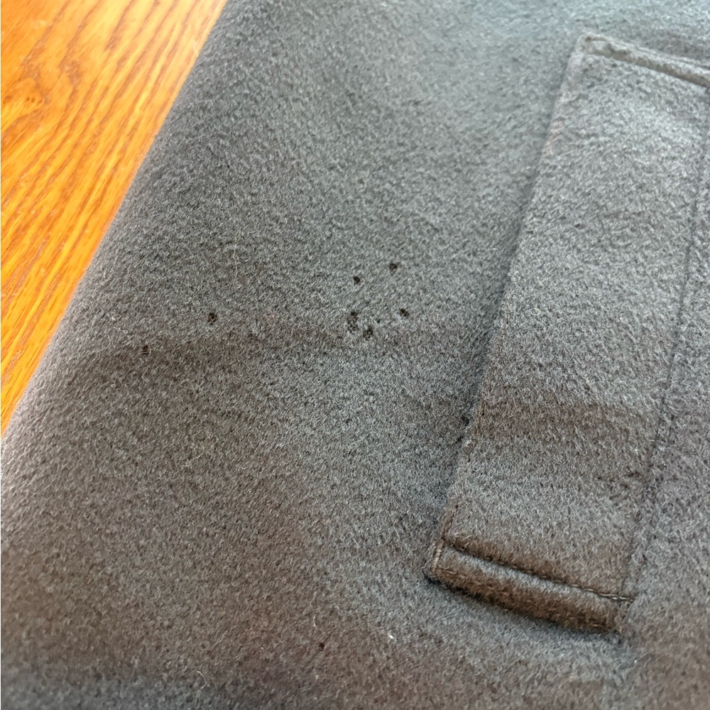 AYR Black Funnel Neck Wool Long Dress Coat XL Measurements Classic Style - Picture 4 of 15